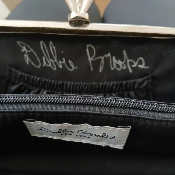 Debbie Brooks Black Silver Gem Clasp Handbag Cheetah Shoe Floral Crystals. FL - Picture 12 of 12